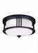 7847991S-12 - Sea Gull Lighting - Crowell - 14.06 28W 1 LED Outdoor Flush Mount Black Finish with Satin Etched Glass - Crowell