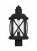 8221401-12 - Sea Gull Lighting - Lakeview - One Light Outdoor Post Lantern Black Finish with Clear Seeded Glass - Lakeview