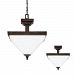 7750402-710 - Sea Gull Lighting - Denhelm - Two Light Convertible Pendant Burnt Sienna Finish with Etched/White Glass - Denhelm