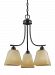 3213003-845 - Sea Gull Lighting - Parkfield - Three Light Chandelier Flemish Bronze Finish with Creme Parchment Glass - Parkfield