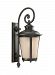 88242EN-780 - Sea Gull Lighting - Cape May - 11 One Light Outdoor Wall Lantern Burled Iron Finish with Etched Hammered/Light Amber Glass - Cape May
