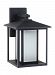 89031-12 - Sea Gull Lighting - Hunnington - 100W One Light Outdoor Wall Lantern Black Finish with Etched Seeded Glass - Hunnington