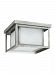 79039EN-57 - Sea Gull Lighting - Hunnington - 9W Two Light Outdoor Flush Mount Weathered Pewter Finish with Etched Seeded Glass - Hunnington