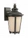 8824191S-780 - Sea Gull Lighting - Cape May - 15.5 14W LED Outdoor Medium Wall Lantern Burled Iron Finish with Etched Amber Tint Hammered Glass - Cape May