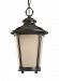 6024091S-780 - Sea Gull Lighting - Cape May - 19.5 14W LED Outdoor Pendant Burled Iron Finish with Etched Amber Tint Hammered Glass - Cape May