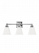 4450403-05 - Sea Gull Lighting - Denhelm - Three Light Wall/Bath Bar Chrome Finish with Etched/White Glass - Denhelm