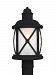 8221451EN-12 - Sea Gull Lighting - Lakeview - 9W One Light Outdoor Post Lantern Black Finish with Etched Seeded Glass - Lakeview