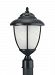 82048P-12 - Sea Gull Lighting - Yorktown - 100W One Light Outdoor Post Lantern Black Finish with Swirled Marbleized Glass - Yorktown