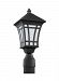 89231-12 - Sea Gull Lighting - Herrington - 100W One Light Outdoor Post Lantern Black Finish with Etched/White Glass - Herrington