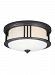 7847902-71 - Sea Gull Lighting - Crowell - Two Light Outdoor Flush Mount Medium Base: 60W Antique Bronze Finish with Creme Parchment Glass - Crowell