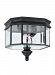 8834EN-12 - Sea Gull Lighting - Hill Gate - Two Light Outdoor Flush Mount Black Finish with Clear Beveled Glass - Hill Gate