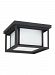 79039-12 - Sea Gull Lighting - Hunnington - 75W Two Light Outdoor Flush Mount Black Finish with Etched Seeded Glass - Hunnington