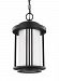 6247991S-12 - Sea Gull Lighting - Crowell - 15.66 14W 1 LED Outdoor Pendant Black Finish with Satin Etched Glass - Crowell