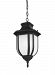 6236301-12 - Sea Gull Lighting - Childress - One Light Outdoor Pendant Medium Base: 100W Black Finish with Satin Etched Glass - Childress
