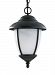 60048P-12 - Sea Gull Lighting - Yorktown - 100W One Light Outdoor Pendant Black Finish with Swirled Marbleized Glass - Yorktown