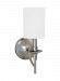 41260EN-962 - Sea Gull Lighting - Stirling - One Light Wall Sconce Brushed Nickel Finish with White Linen Fabric Shade - Stirling