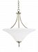 65181EN-965 - Sea Gull Lighting - Montreal - Three Light Pendant Antique Brushed Nickel Finish with Satin Etched/Etched/White Bowl Glass - Montreal