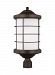 8224451-71 - Sea Gull Lighting - Sauganash - One Light Outdoor Post Lantern Medium Base: 100W Antique Bronze Finish with Etched Seeded Glass - Sauganash