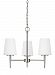 3140403-962 - Sea Gull Lighting - Driscoll - Three Light Chandelier Brushed Nickel Finish with Etched/White Glass - Driscoll