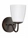 4116601-782 - Sea Gull Lighting - Bannock - 75W One Light Wall Sconce Heirloom Bronze Finish with Satin Etched Glass - Bannock