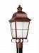 82973-44 - Sea Gull Lighting - Chatham - 100W One Light Outdoor Post Lantern Weathered Copper Finish with Frosted Seeded Glass - Chatham