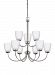 3116609-962 - Sea Gull Lighting - Bannock - 75W Nine Light 2-Tier Chandelier Brushed Nickel Finish with Satin Etched Glass - Bannock
