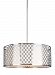 6515503-962 - Sea Gull Lighting - Jourdanton - Three Light Pendant Medium Base: 60W Brushed Nickel Finish with Satin Etched Glass with Faux Silk Fabric Shade - Jourdanton