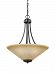 6613003-845 - Sea Gull Lighting - Parkfield - Three Light Chandelier Flemish Bronze Finish with Creme Parchment Glass - Parkfield