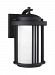8547991DS-12 - Sea Gull Lighting - Crowell - 10 9W 1 LED Small Outdoor Wall Lantern Black Finish with Satin Etched Glass - Crowell