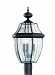 8239EN-12 - Sea Gull Lighting - Lancaster - Three Light Outdoor Post Lantern Black Finish with Clear Curved Beveled Glass - Lancaster