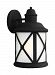8721451-12 - Sea Gull Lighting - Lakeview - 100W One Light Outdoor Large Wall Lantern Black Finish with Etched Seeded Glass - Lakeview