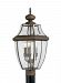8239EN-71 - Sea Gull Lighting - Lancaster - Three Light Outdoor Post Lantern Antique Bronze Finish with Clear Curved Beveled Glass - Lancaster
