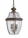 6039EN-71 - Sea Gull Lighting - Lancaster - Three Light Outdoor Pendant Antique Bronze Finish with Clear Curved Beveled Glass - Lancaster