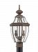 8229EN-71 - Sea Gull Lighting - Lancaster - Two Light Outdoor Post Lantern Antique Bronze Finish with Clear Curved Beveled Glass - Lancaster
