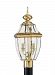 8229EN-02 - Sea Gull Lighting - Lancaster - Two Light Outdoor Post Lantern Polished Brass Finish with Clear Curved Beveled Glass - Lancaster