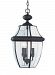 6039EN-12 - Sea Gull Lighting - Lancaster - Three Light Outdoor Pendant Black Finish with Clear Curved Beveled Glass - Lancaster