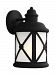 8621451EN-12 - Sea Gull Lighting - Lakeview - 9W One Light Outdoor Medium Wall Lantern Black Finish with Etched Seeded Glass - Lakeview