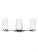 4424603-05 - Sea Gull Lighting - Alturas - 100W Three Light Bath Vanity Chrome Finish with Etched/White Glass - Alturas