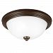 77063-827 - Sea Gull Lighting - One Light Flush Mount Bell Metal Bronze Finish with Satin Etched Glass -