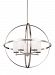 3124605-962 - Sea Gull Lighting - Alturas - Five Light Chandelier Medium Base: 100W Brushed Nickel Finish with Etched/White Glass - Alturas