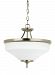 77180EN-965 - Sea Gull Lighting - Montreal - Three Light Convertible Pendant Antique Brushed Nickel Finish with Etched/White Glass - Montreal