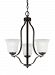 3139003-782 - Sea Gull Lighting - Emmons - 100W Three Light Chandelier Heirloom Bronze Finish with Satin Etched Glass - Emmons