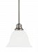 61940-962 - Sea Gull Lighting - Windgate - One Light Mini-Pendant Brushed Nickel Finish with Alabaster Glass - Windgate
