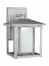 8902991S-57 - Sea Gull Lighting - Hunnington - 11 9W 1 LED Small Outdoor Wall Lantern Weathered Pewter Finish with Etched Seeded Glass - Hunnington