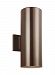 8313802-10 - Sea Gull Lighting - Bullets - 5 Inch Two Light Outdoor Wall Lantern Bronze Finish with Tempered Glass - Bullets