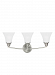 4413203-962 - Sea Gull Lighting - Metcalf - Three Light Wall/Bath Sconce Incandescent:100 Watt Brushed Nickel Finish with Satin Etched Glass - Metcalf