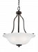 6639003-782 - Sea Gull Lighting - Emmons - 100W Three Light Pendant Heirloom Bronze Finish with Satin Etched Glass - Emmons