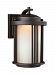 8547991S-71 - Sea Gull Lighting - Crowell - 10 9W 1 LED Small Outdoor Wall Lantern Antique Bronze Finish with Creme Parchment Glass - Crowell