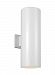 8313902-15 - Sea Gull Lighting - Bullets - 6 Inch Two Light Outdoor Wall Lantern White Finish with Tempered Glass - Bullets