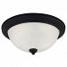 77064-839 - Sea Gull Lighting - Two Light Flush Mount Blacksmith Finish with Satin Etched Glass -